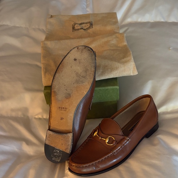 Gucci Brown Leather Horsebit Slip-On Loafers - Picture 5 of 5